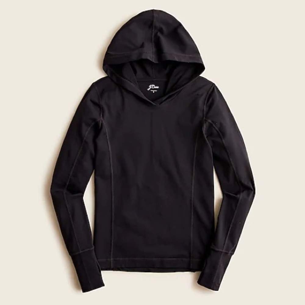 J Crew New Fitted hoodie in Signature flex long sleeve thumb holes Lycra Sport